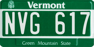 VT license plate NVG617