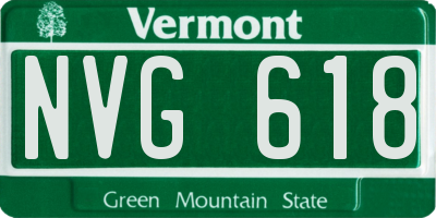 VT license plate NVG618