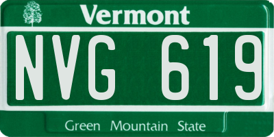 VT license plate NVG619
