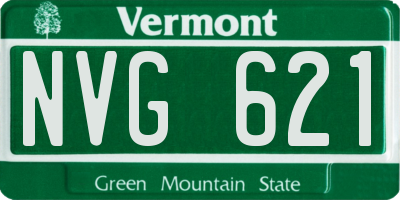 VT license plate NVG621
