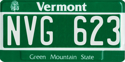 VT license plate NVG623