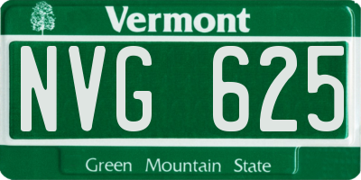 VT license plate NVG625