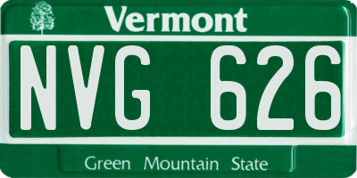 VT license plate NVG626
