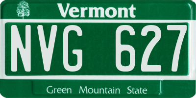 VT license plate NVG627