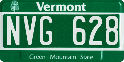 VT license plate NVG628