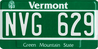 VT license plate NVG629