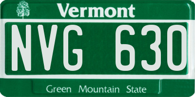VT license plate NVG630