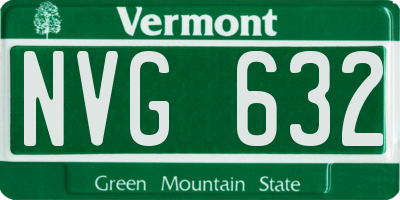 VT license plate NVG632