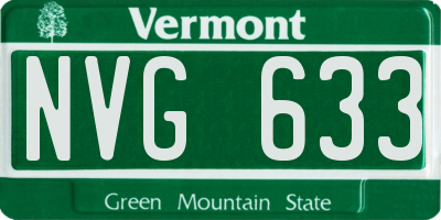 VT license plate NVG633