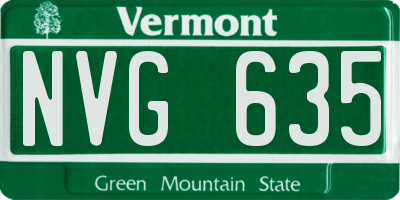 VT license plate NVG635