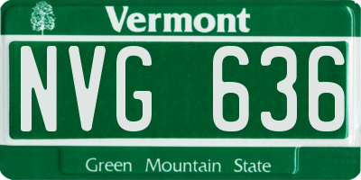 VT license plate NVG636