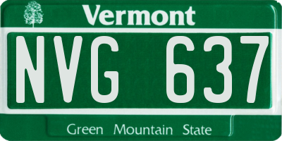 VT license plate NVG637