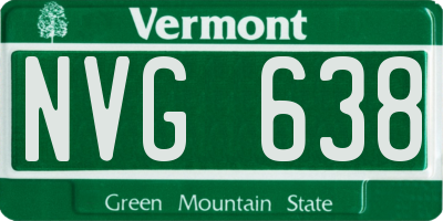 VT license plate NVG638