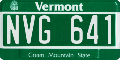 VT license plate NVG641