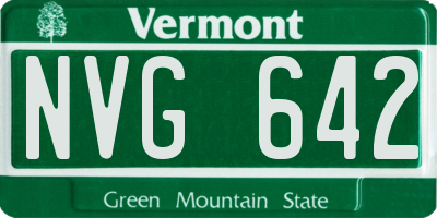 VT license plate NVG642