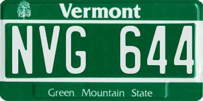 VT license plate NVG644