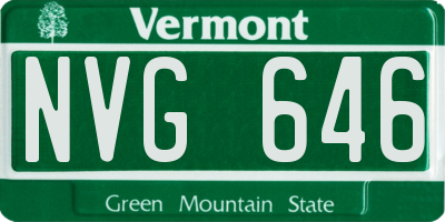 VT license plate NVG646