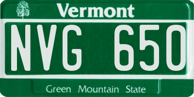 VT license plate NVG650