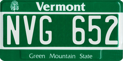 VT license plate NVG652