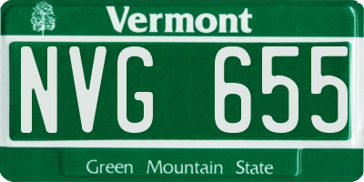 VT license plate NVG655