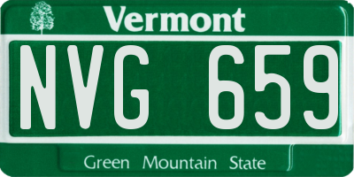 VT license plate NVG659