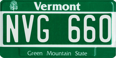 VT license plate NVG660