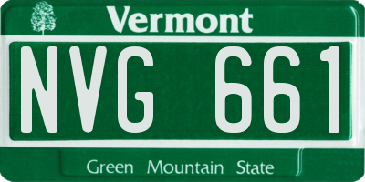 VT license plate NVG661