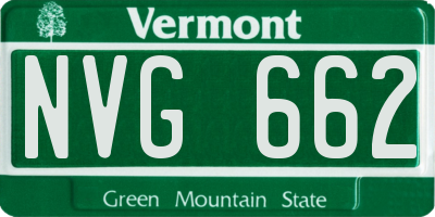 VT license plate NVG662