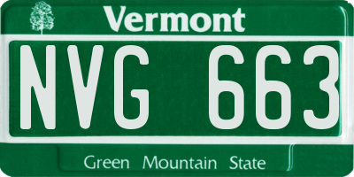 VT license plate NVG663