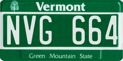 VT license plate NVG664