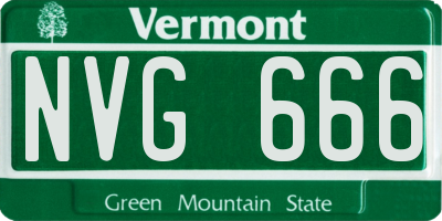 VT license plate NVG666
