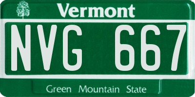 VT license plate NVG667