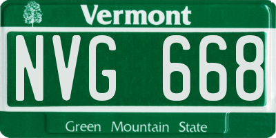 VT license plate NVG668