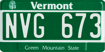 VT license plate NVG673