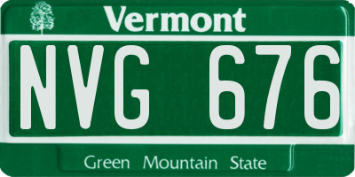 VT license plate NVG676