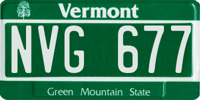 VT license plate NVG677