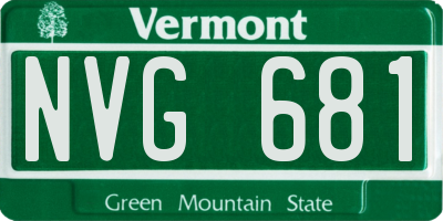 VT license plate NVG681