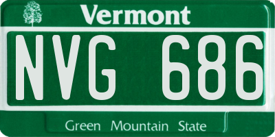 VT license plate NVG686