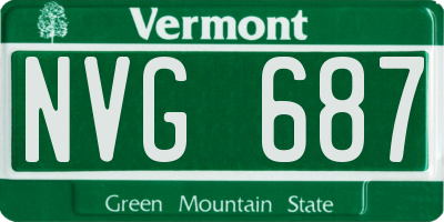 VT license plate NVG687