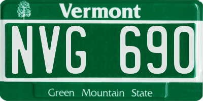 VT license plate NVG690