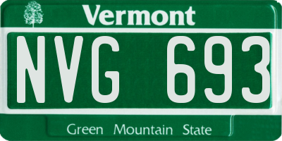 VT license plate NVG693