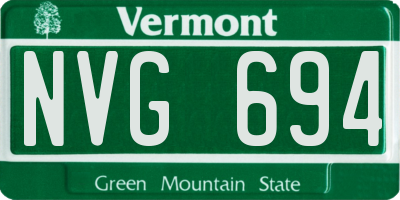 VT license plate NVG694
