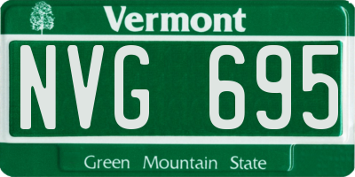 VT license plate NVG695