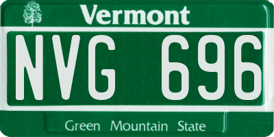 VT license plate NVG696