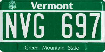 VT license plate NVG697