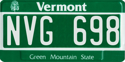VT license plate NVG698