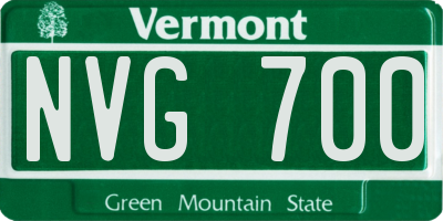 VT license plate NVG700