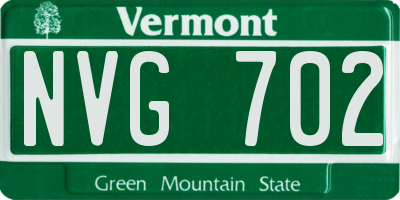 VT license plate NVG702