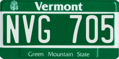VT license plate NVG705