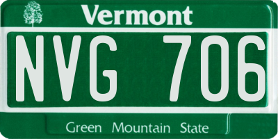 VT license plate NVG706